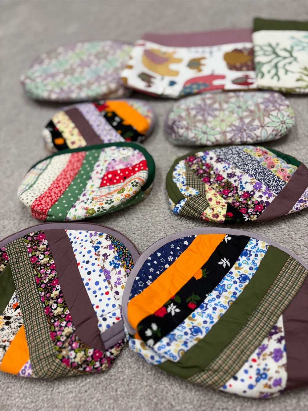 Handmade cosmetics bags made by my mother